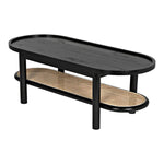 Agnes Teak Wood & Rattan Coffee Table with modern design