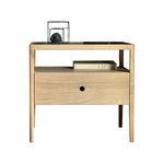 Ben Oak Wood Drawer Bedside Table modern nightstand