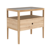 Ben Oak Wood Drawer Bedside Table single-drawer design