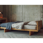 Bevis Oak Wood Bed in room