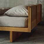 Bevis Oak Wood Bed wooden finish