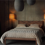 Beynon Walnut Wood Bed front view