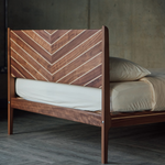 Beynon Walnut Wood Bed walnut finish