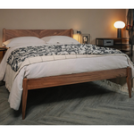 Bricen Walnut Wood Bed front view