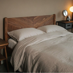 Bricen Walnut Wood Bed elegant design