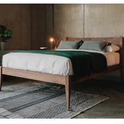 Bricen Walnut Wood Bed design