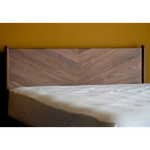 Brina Walnut Wood Bed close-up