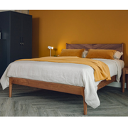 Brina Walnut Wood Bed design