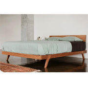 Eleri Walnut Wood Bed side view