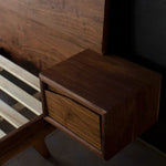 Elese Walnut Wood Bed walnut finish