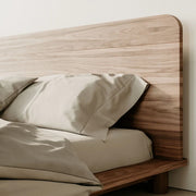 Eliab Walnut Wood Bed with walnut finish