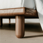 Elias Walnut Wood Bed close-up
