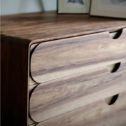 Elton Walnut Wood Chest of 6 Drawers 4