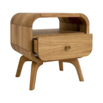 Manrico Oak Wood Bedside storage nightstand