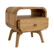 Manrico Oak Wood Bedside storage nightstand