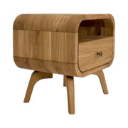 Manrico Oak Wood Bedside natural oak finish table