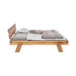 Marka Oak Wood Bed side view
