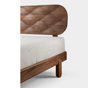 Aase Walnut Wood Bed close-up