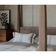 Aba Walnut Wood Poster Bed front view