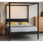 Aico Oak Wood Poster Bed frame