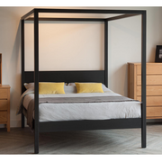 Aico Oak Wood Poster Bed frame