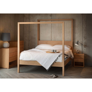 Aida Oak Wood Poster Bed finish