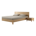 Ailis White Oak Wood Bed style